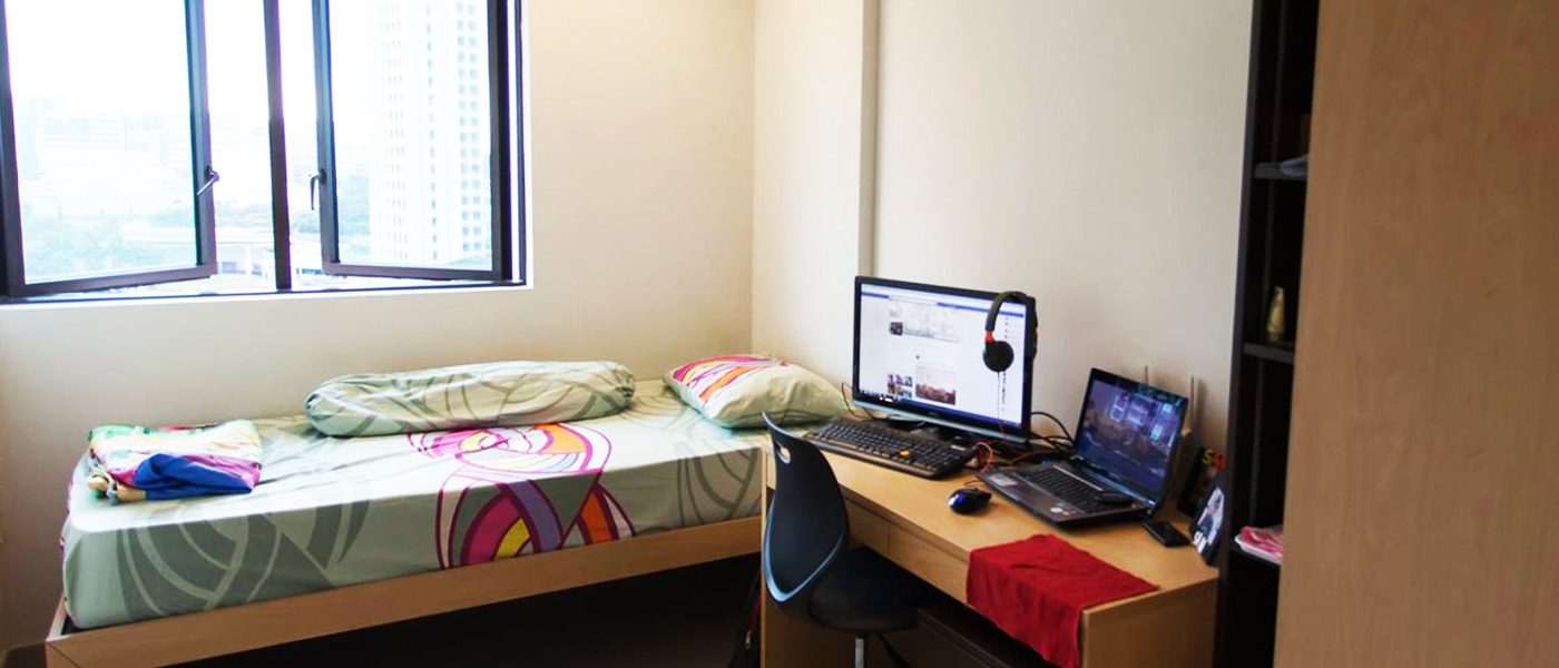 The accommodation provided in Residential College 4. All rooms are air-conditioned and operates on a pay as you use scheme.